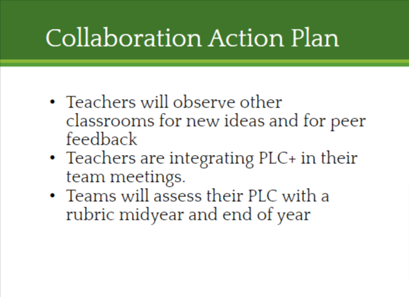 SHS School Improvement Collaboration Action Plan